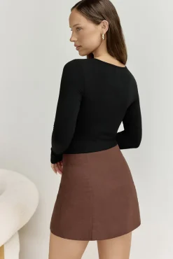 Stella Mini Skirt Chocolate