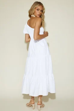 Strawberry Daiquiri Maxi Dress White