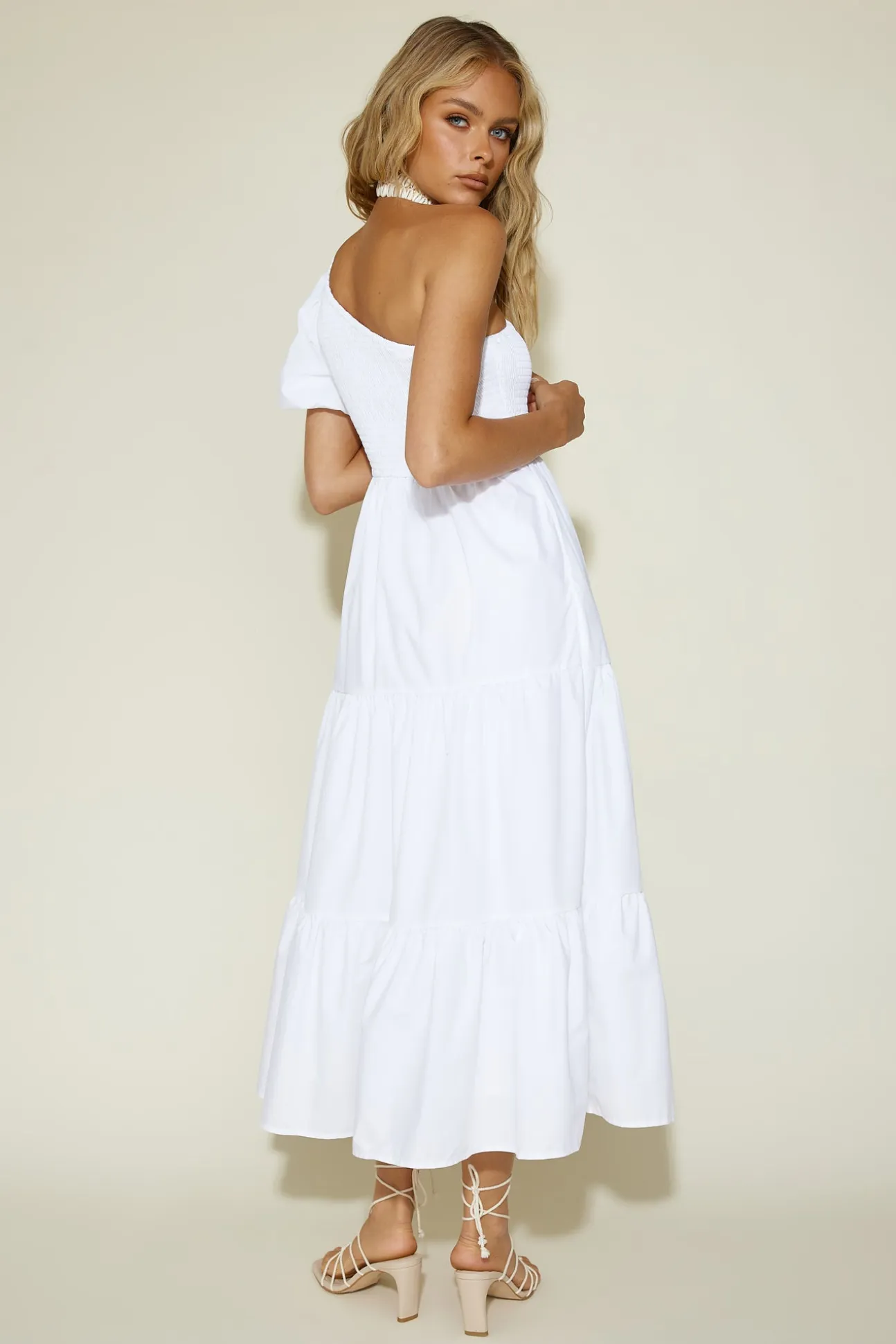 Strawberry Daiquiri Maxi Dress White