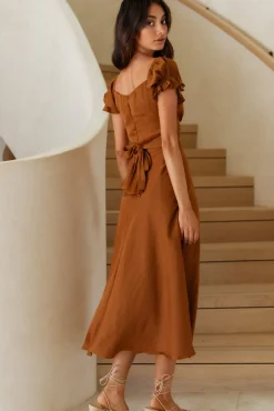 Sumatra Midi Dress Brown