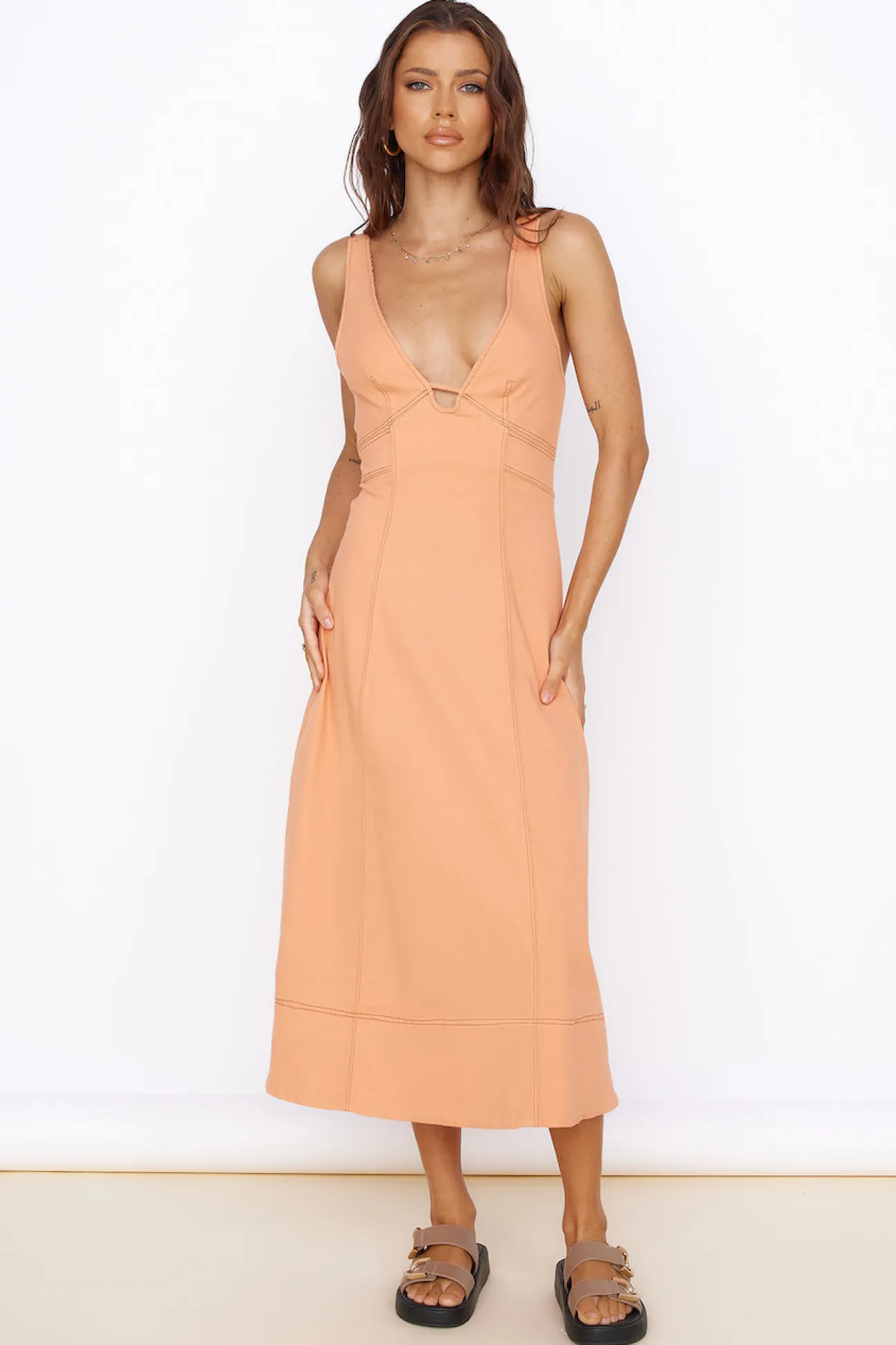 Summer Dreaming Midi Dress Orange