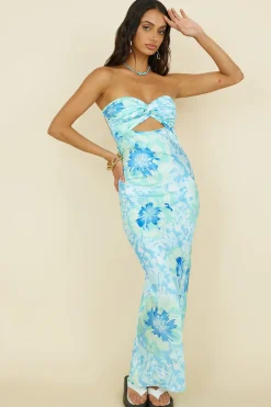Summer Fairytale Maxi Dress Blue Floral