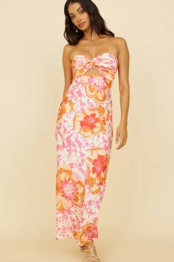 Summer Fairytale Maxi Dress Pink Floral