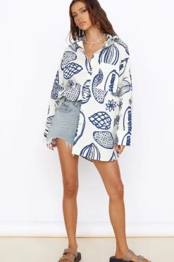 Summer Glow Shirt Dress Blue