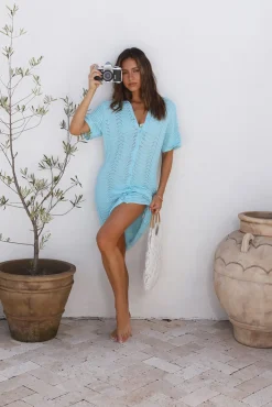 Summer Love Song Midi Dress Blue