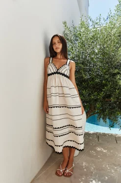 Summer Soirée Midi Dress Natural