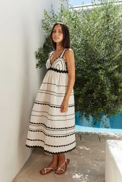 Summer Soirée Midi Dress Natural
