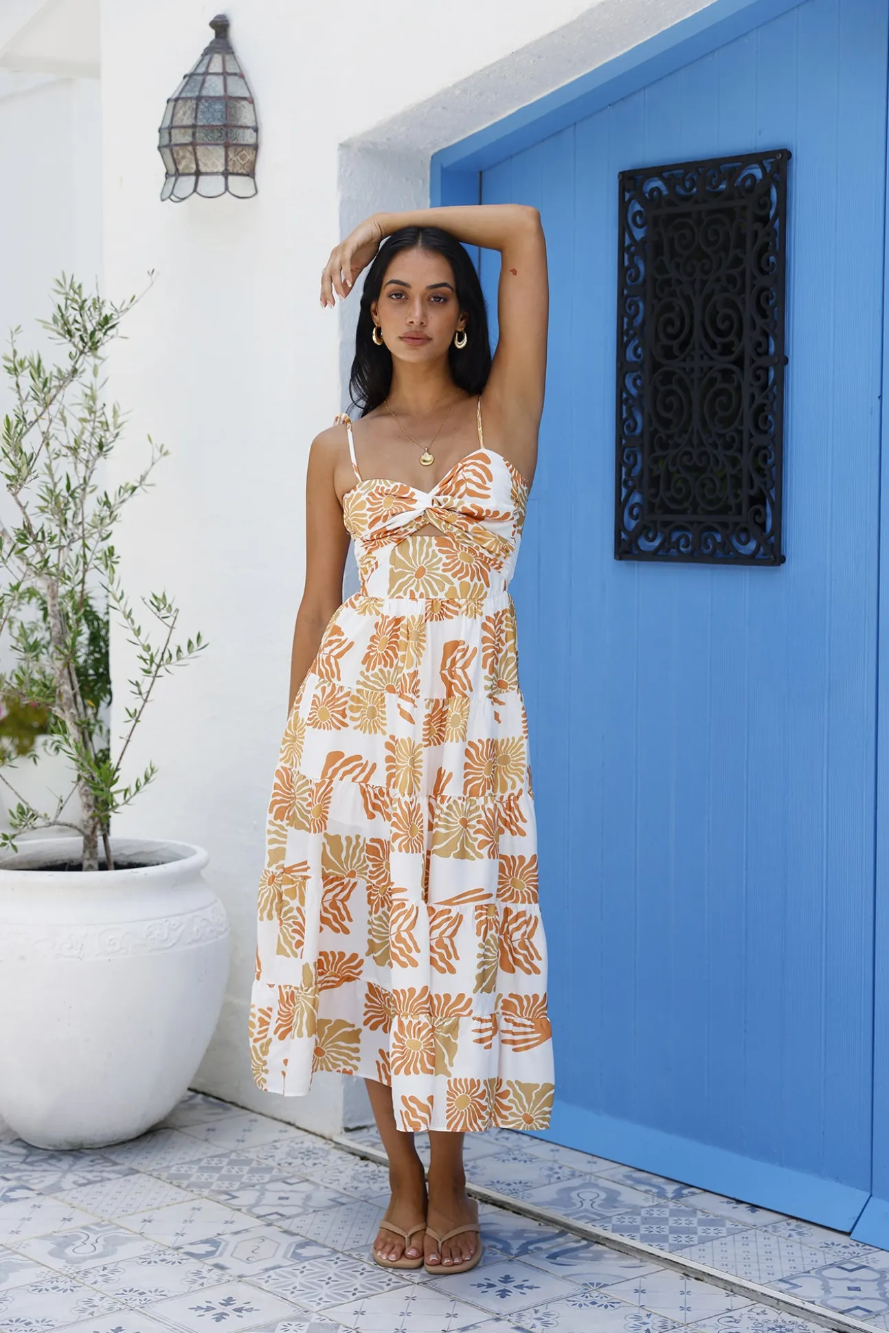 Sundrenched Serenade Midi Dress Orange