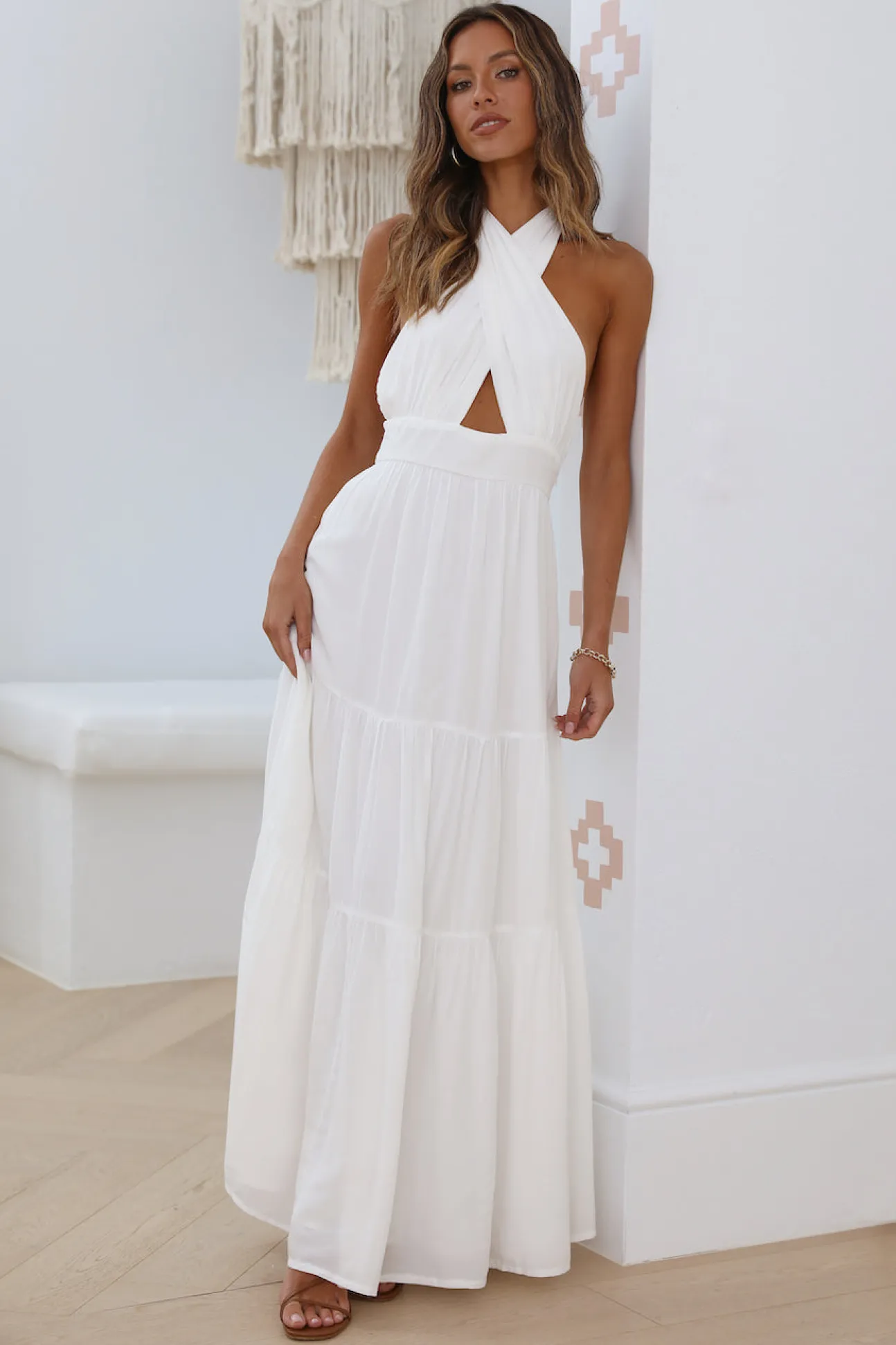 Sun Glare Maxi Dress White