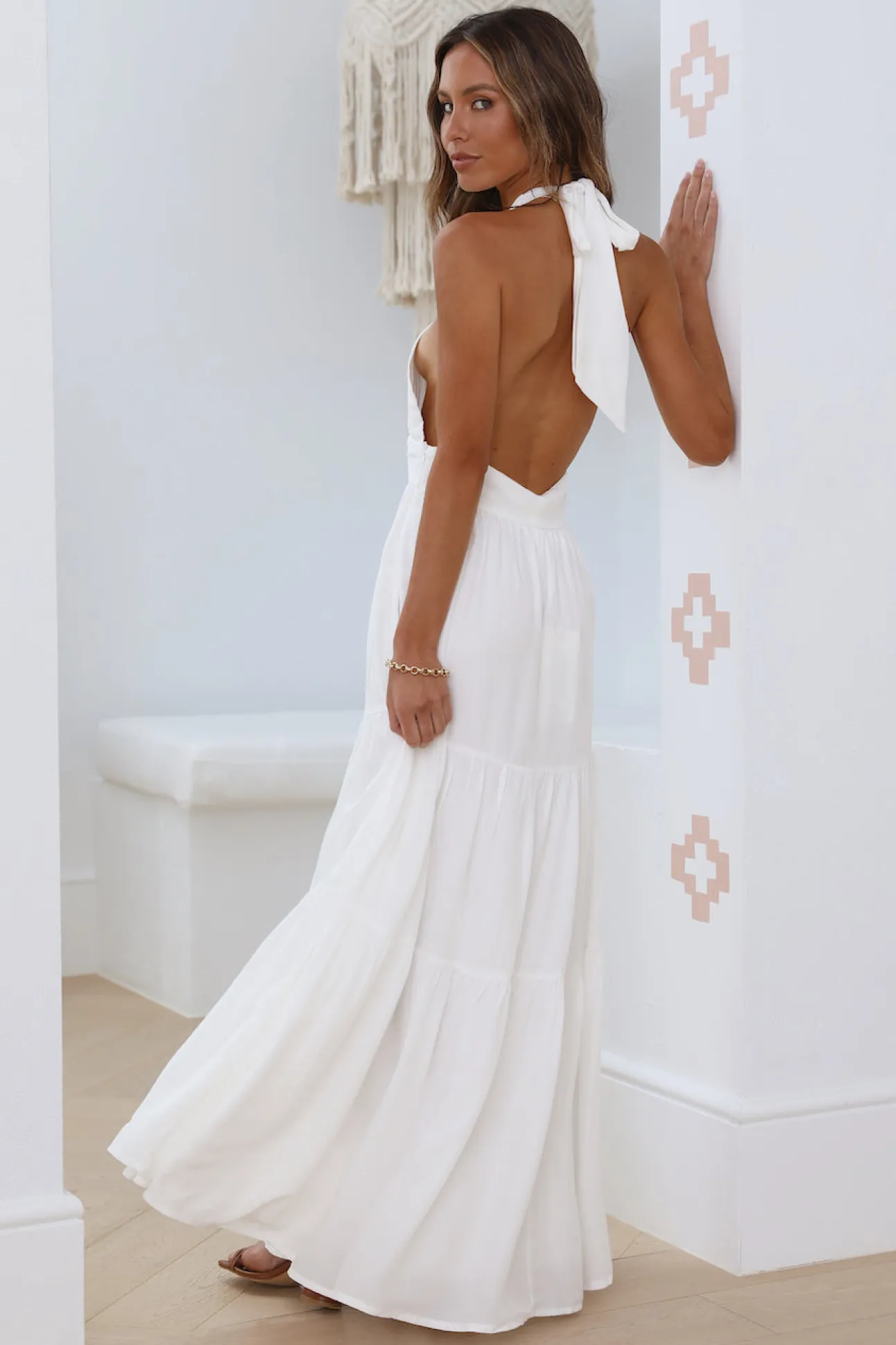 Sun Glare Maxi Dress White
