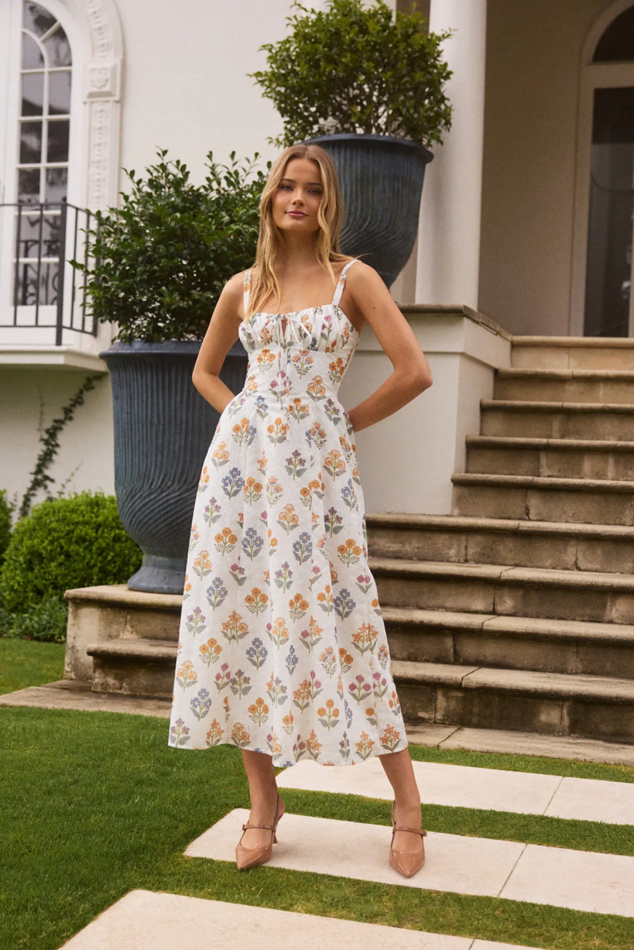 Sunlit Petal Maxi Dress Print