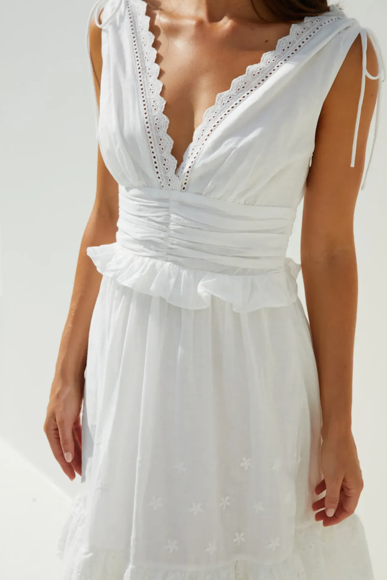 Sunlit Romance Maxi Dress White
