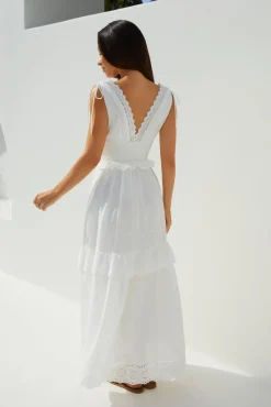 Sunlit Romance Maxi Dress White