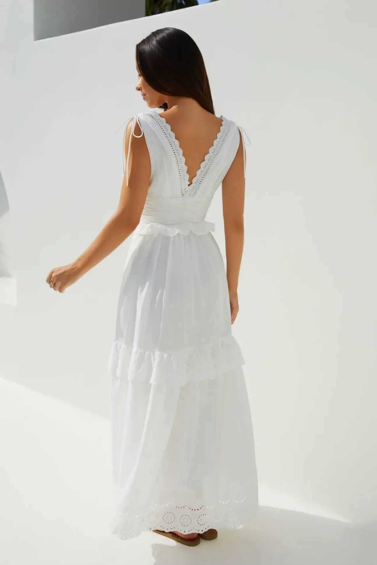 Sunlit Romance Maxi Dress White
