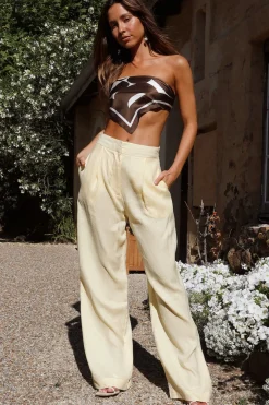 Sunny Memories Linen Pants Yellow