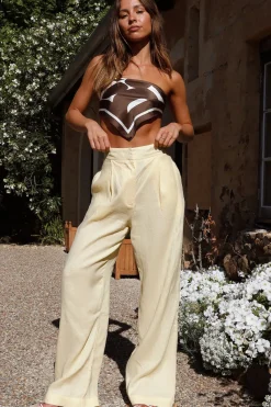 Sunny Memories Linen Pants Yellow