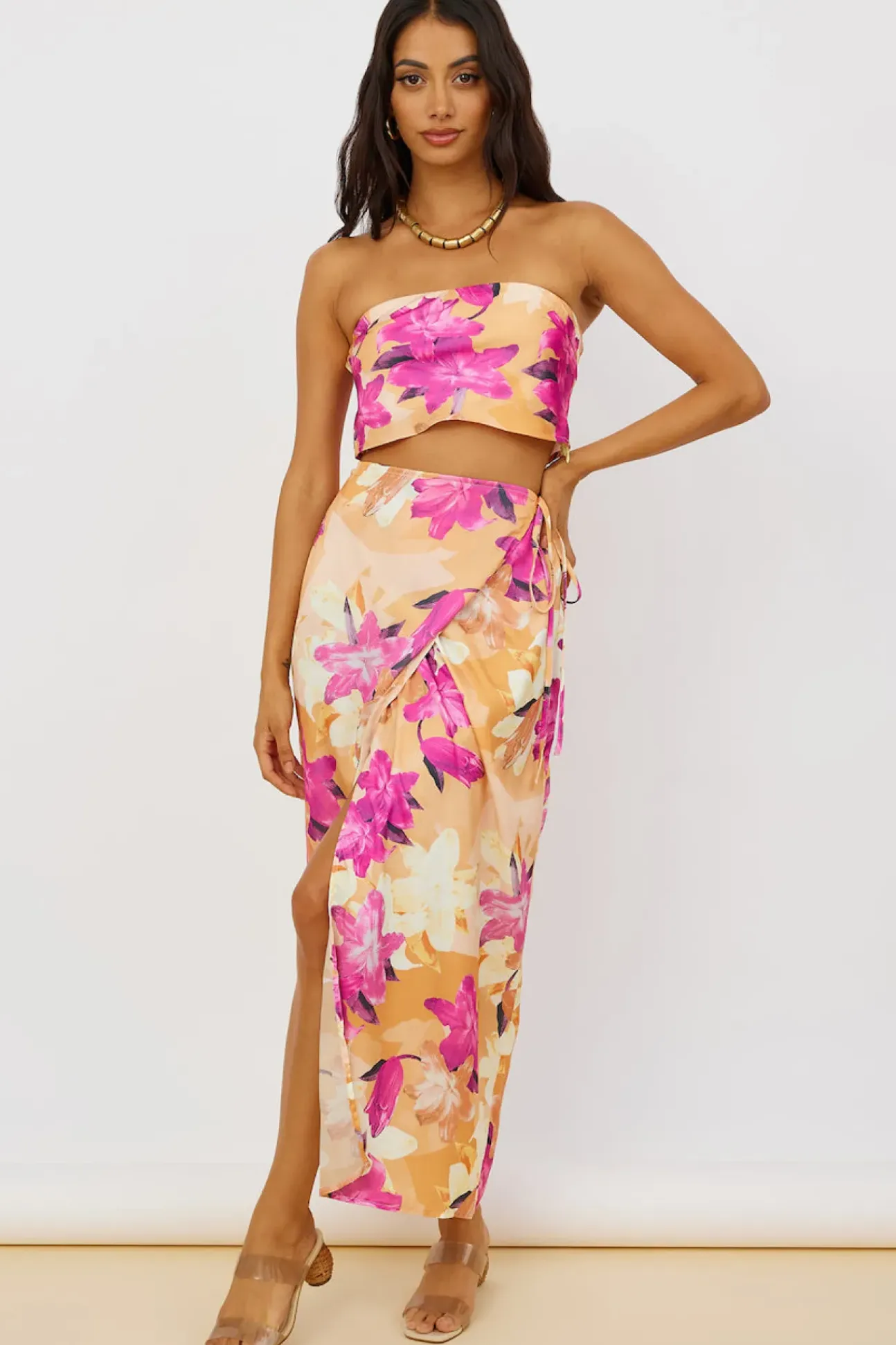 Sun On My Shoulder Crop Top Floral