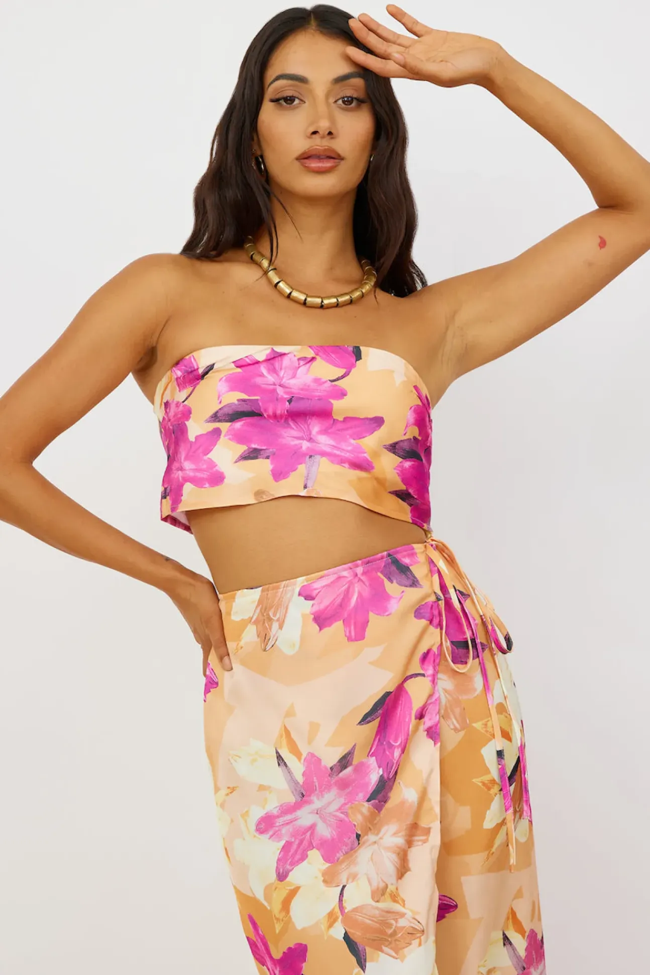 Sun On My Shoulder Crop Top Floral