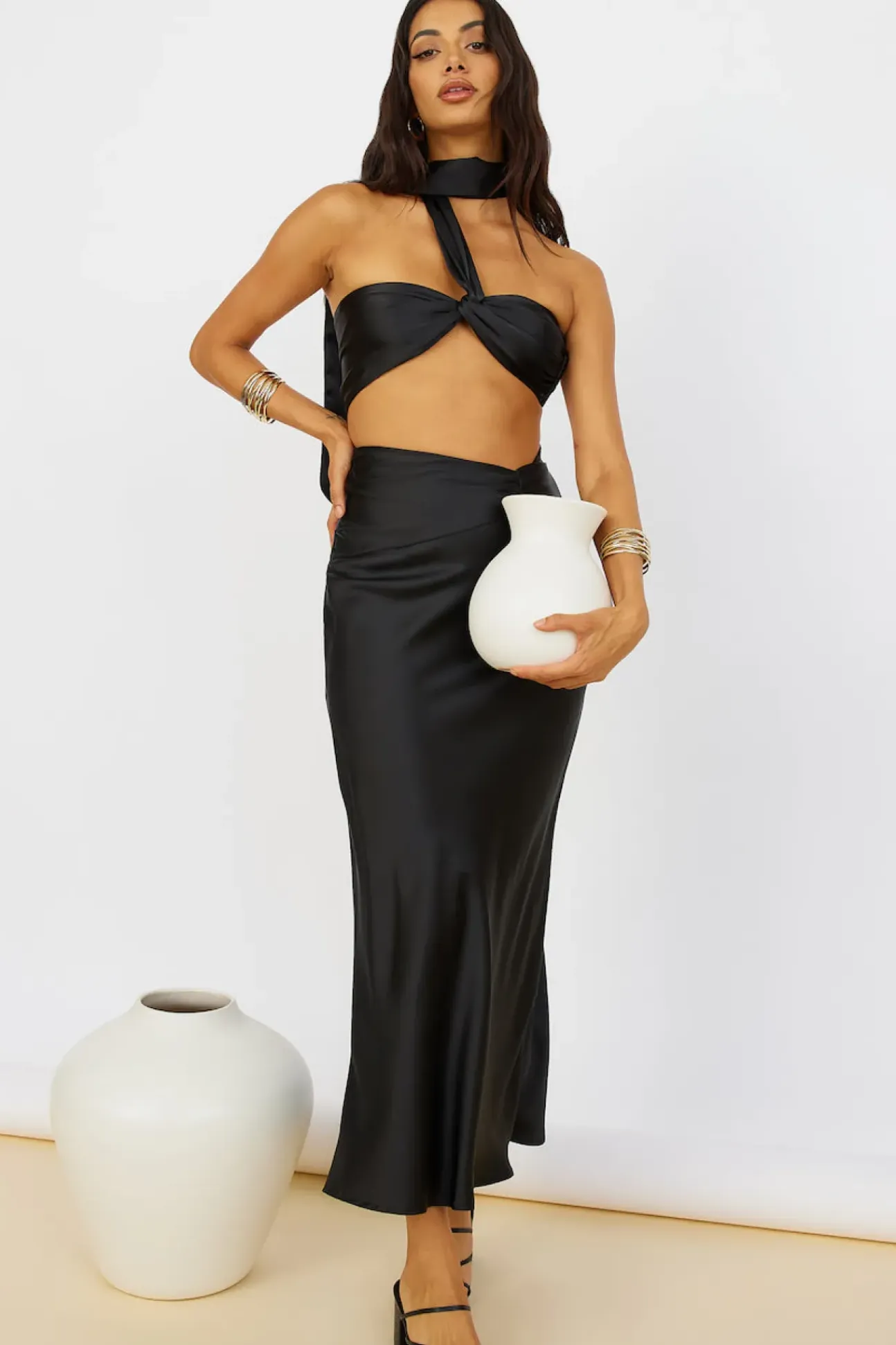Sunset and Vine Crop Top Black