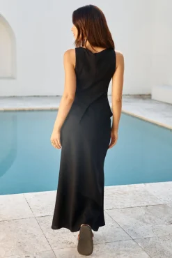 Sunset Drinks Linen Vest Top Black