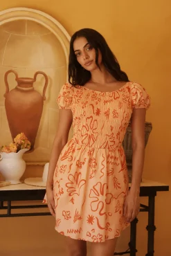 Sunset Scenes Mini Dress Orange