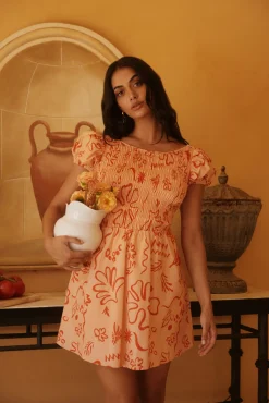 Sunset Scenes Mini Dress Orange