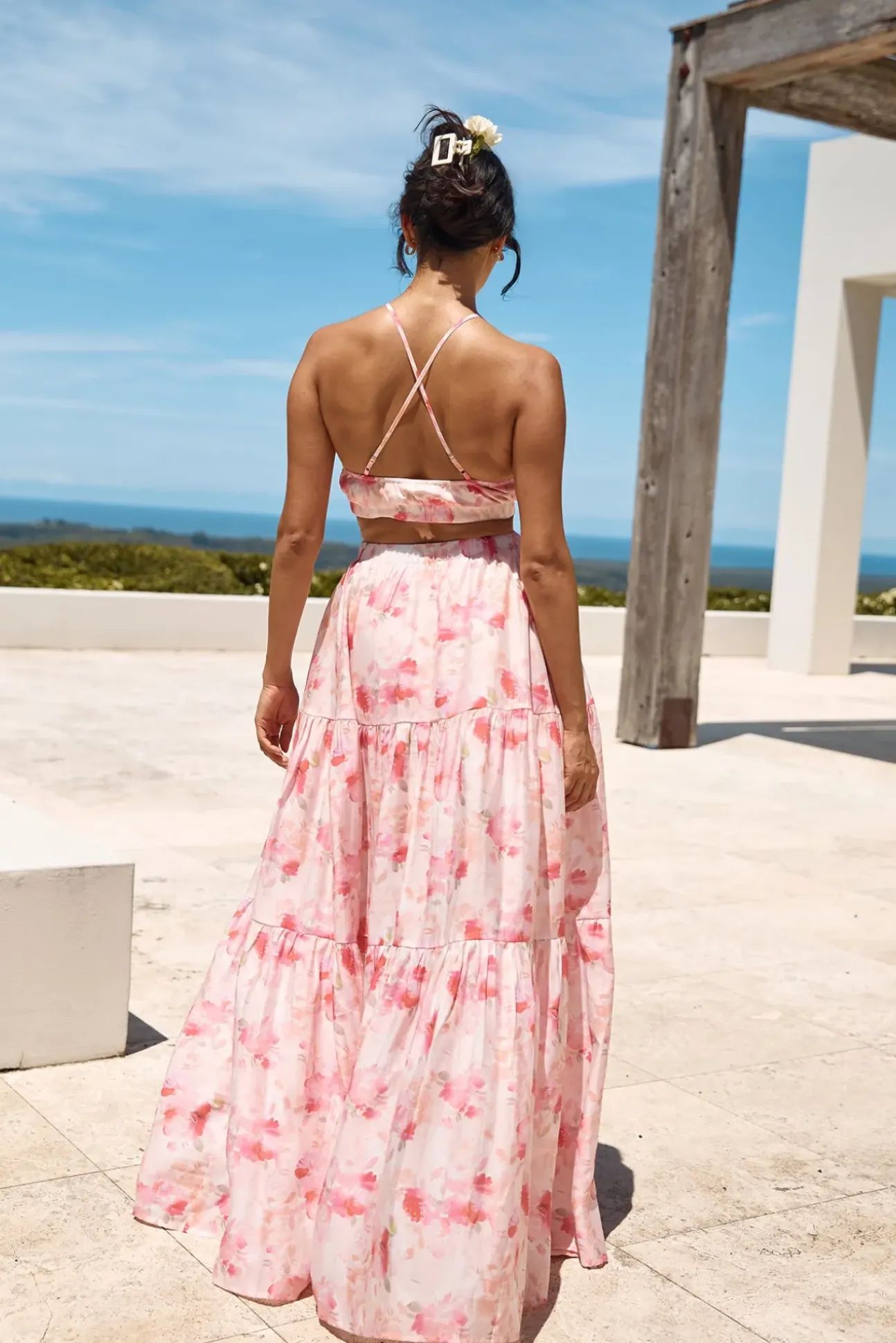Sunset Soiree Maxi Dress Pink