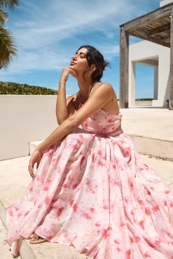 Sunset Soiree Maxi Dress Pink