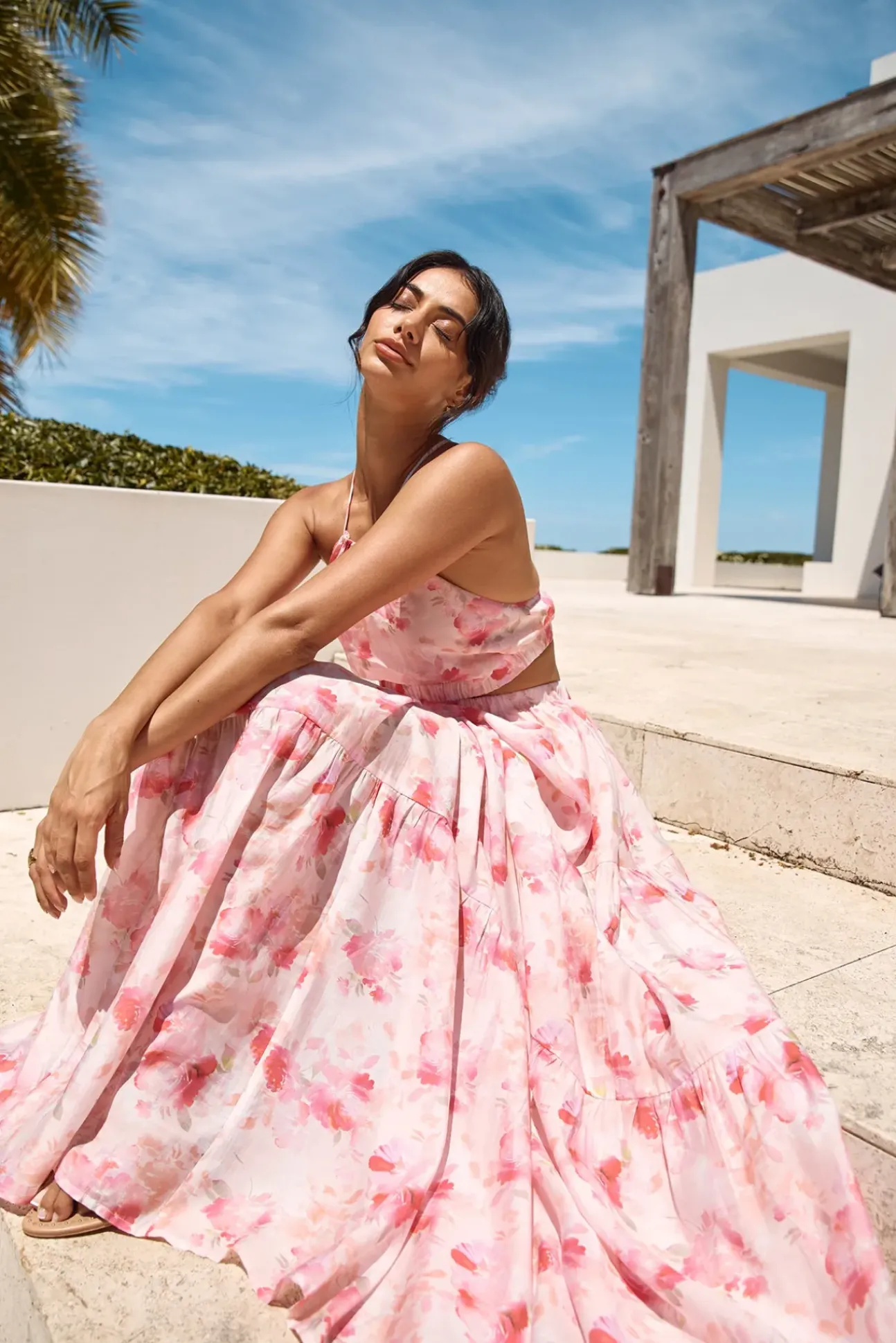 Sunset Soiree Maxi Dress Pink