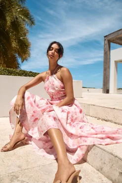 Sunset Soiree Maxi Dress Pink