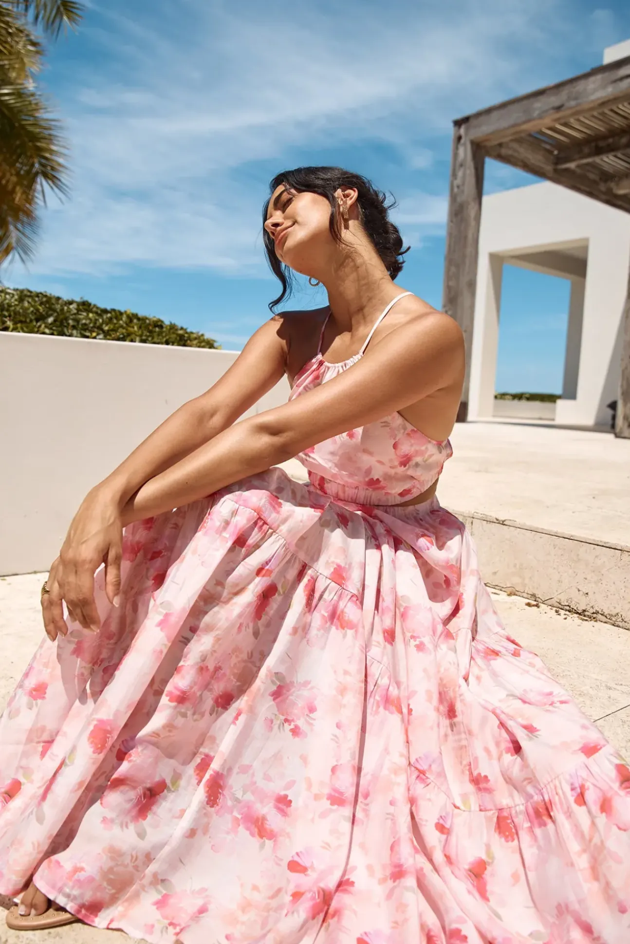 Sunset Soiree Maxi Dress Pink