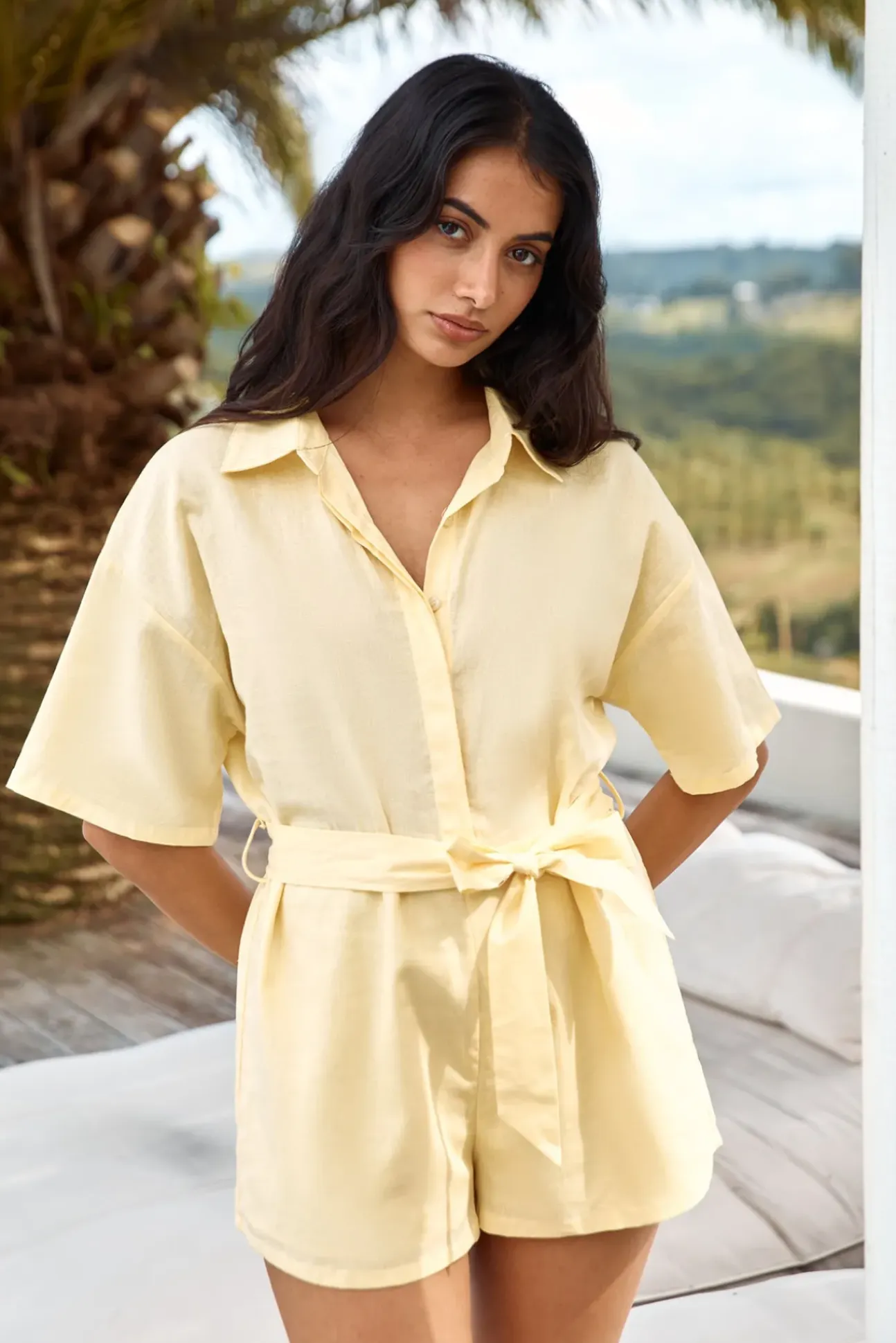 Sunshine Escape Romper Yellow