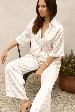 Sun Soaked Satin Set Beige