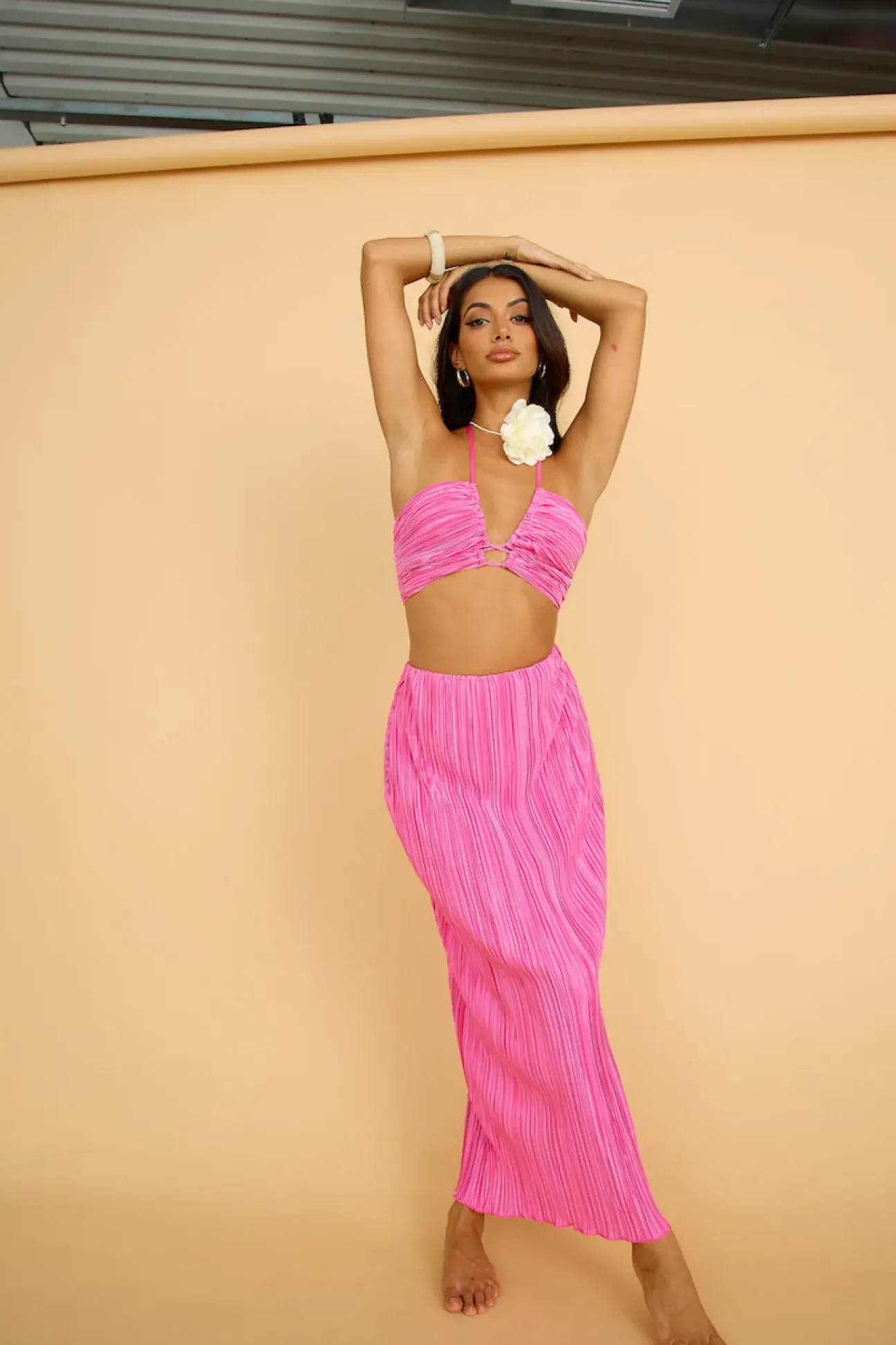 Surrender Yourself Maxi Skirt Pink