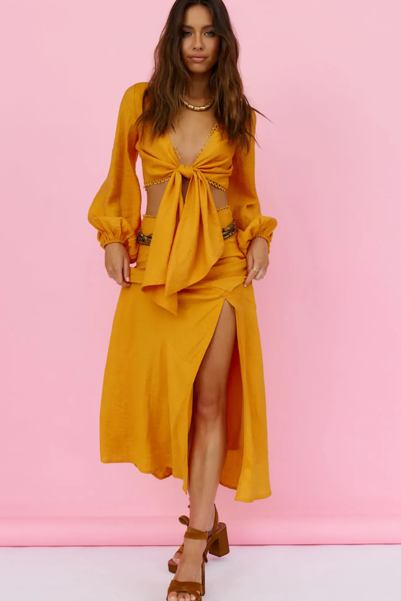 Sweet Aurelia Maxi Skirt Orange