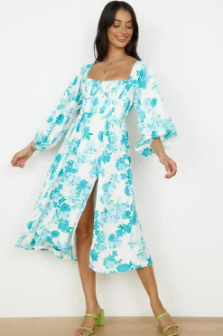 Sweet Epiphany Midi Dress Blue Floral