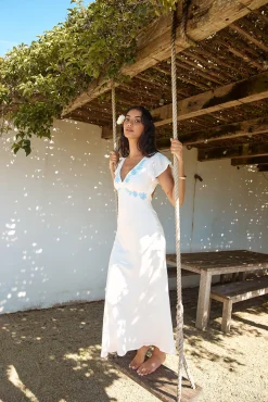 Sweetest Dreams Linen Maxi Dress White