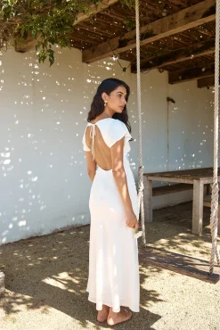 Sweetest Dreams Linen Maxi Dress White