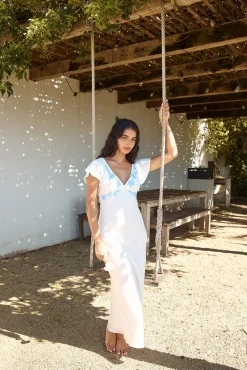 Sweetest Dreams Linen Maxi Dress White