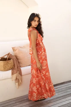 Sweet Melody One Shoulder Maxi Dress Orange