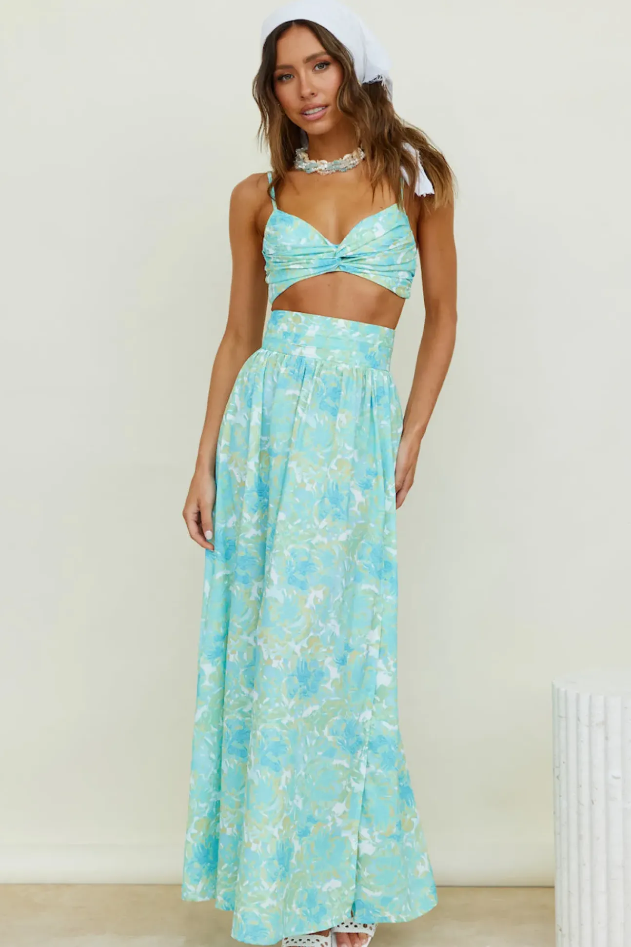 Sweet Morning Dew Crop Top Blue