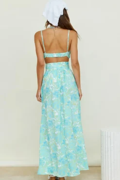 Sweet Morning Dew Maxi Skirt Blue