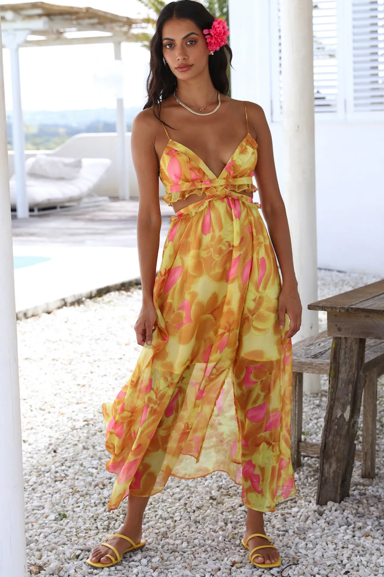 Sweet Music Maxi Dress Yellow