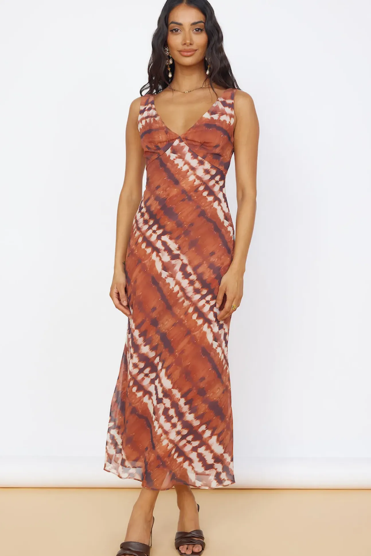 Sweet Reflections Maxi Dress Brown