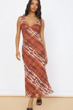 Sweet Reflections Maxi Dress Brown