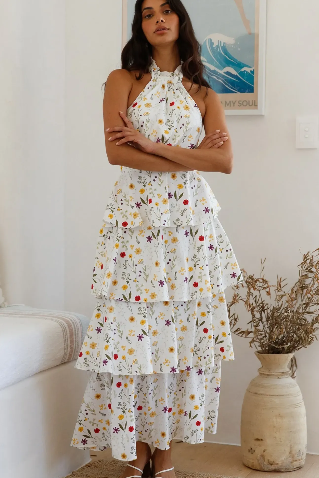 Symphony Sounds Halter Maxi Dress Multi