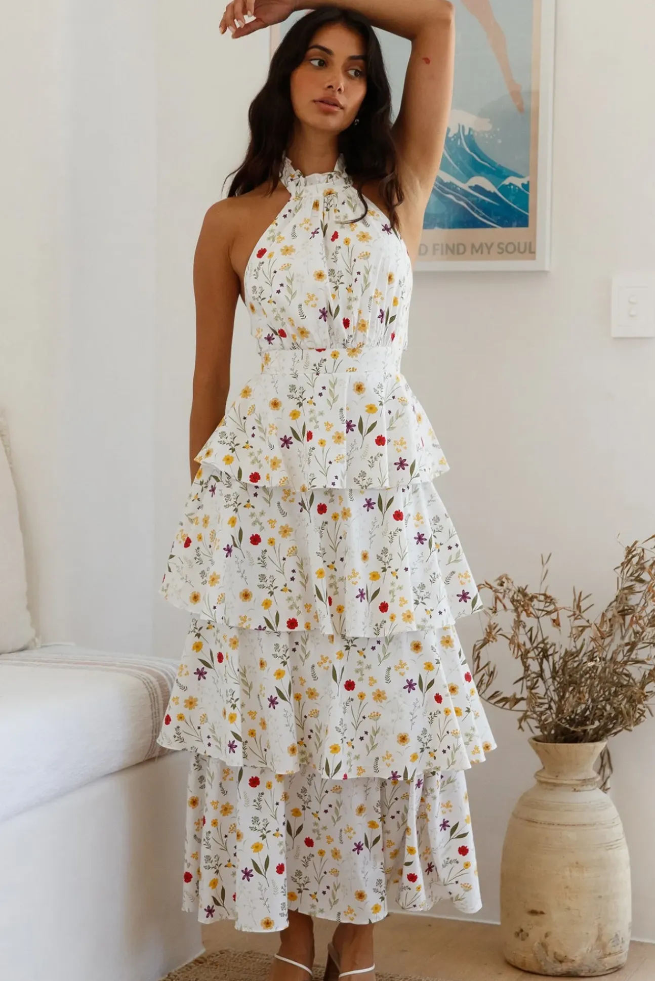 Symphony Sounds Halter Maxi Dress Multi