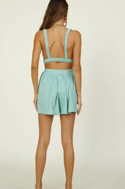 Take Me Out Romper Sage