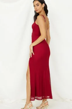 Take Me To Dinner Maxi Dress Wine