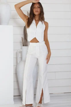 Talking Business Pants White Stripe